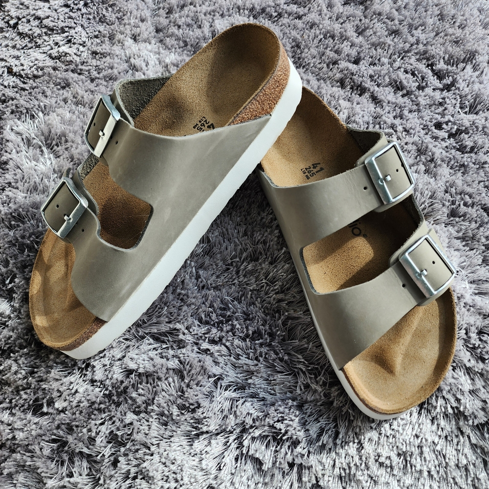 Papillo-Birkenstock Taupe/Dove Gray Arizona Sandals